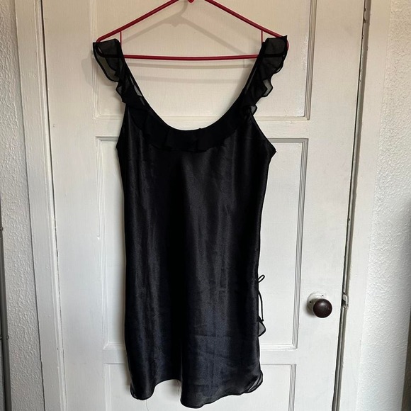 Other - Vintage Black Satin Slip Dress